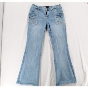 Jeans Wear Boot Cut Medium Wash Y2K Button Flap Front Pocket Jeans Size 11